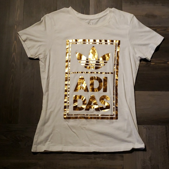 adidas Tops - Adidas Size XL Gold Design TShirt